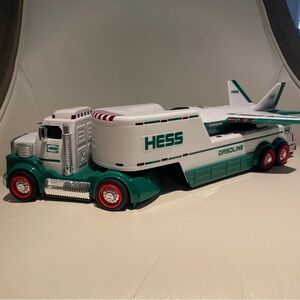 Hess Green and White Toy Truck and Airplane Set